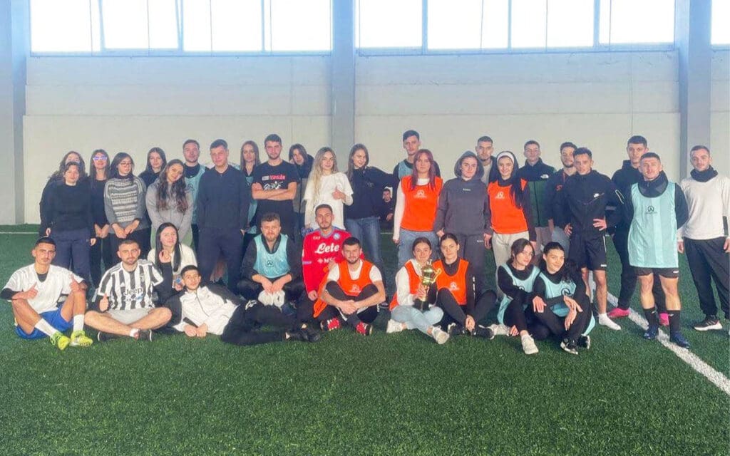 af albania team pic on indoor football pitch