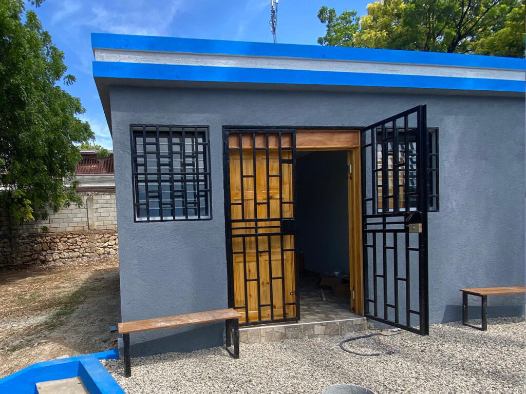 door open to locker room at ambassadors training centre haiti