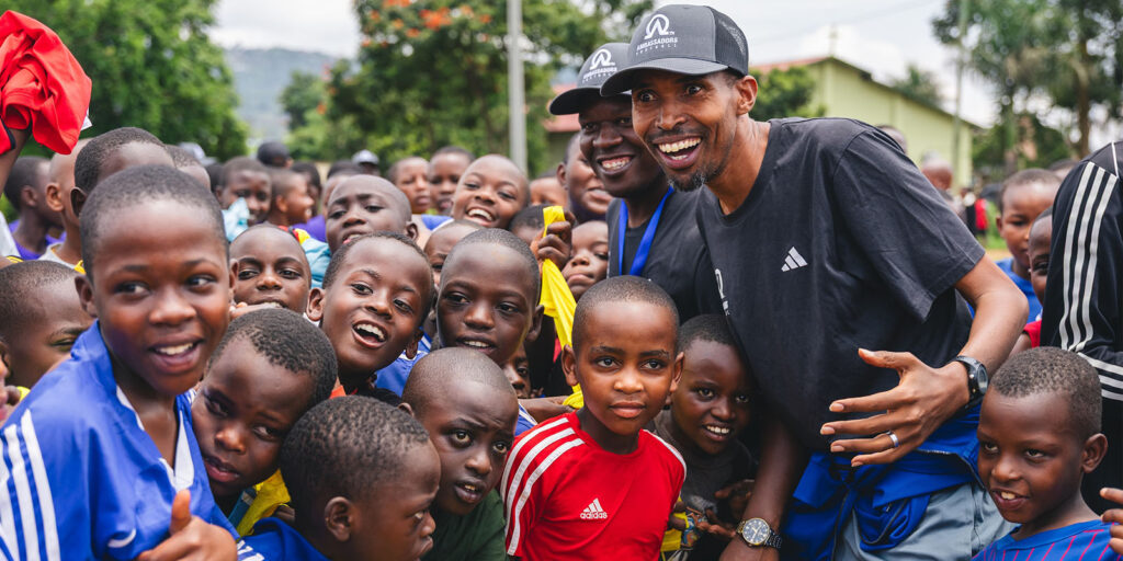 ambassadors football coaches with kids in africa